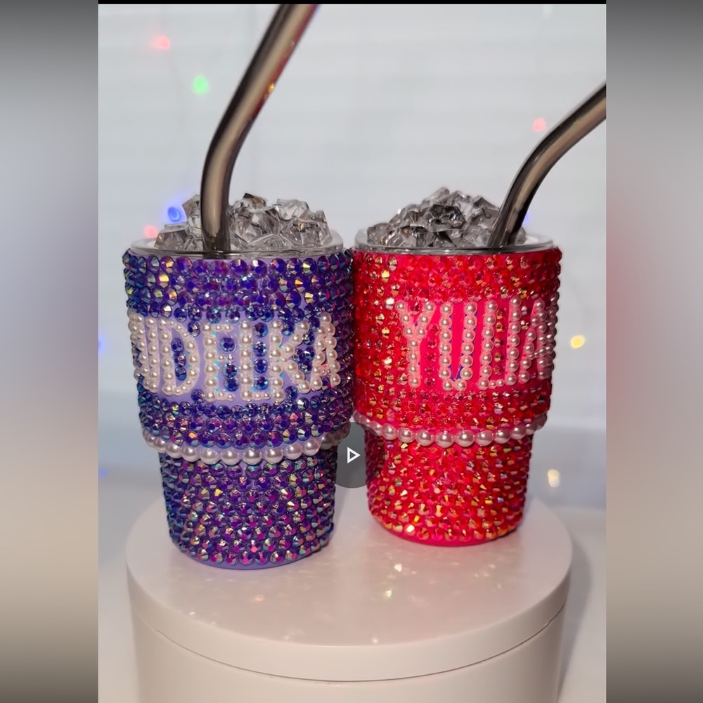 Blinged out shot tumblers